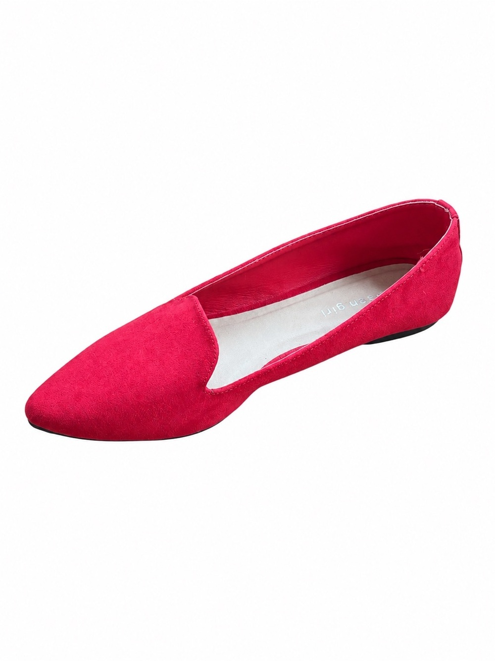 Madden Girl Red Faux Suede Pointed Toe Flats Women’s Size 10M  Slip-On Loafers - Picture 3 of 6